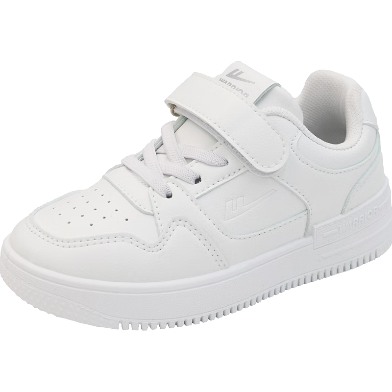 Warrior Children's White Sneakers, Boys' Casual Shoes, Girls' Skateboard Shoes, School Sports Shoes WZ(CL)-0238 White 30