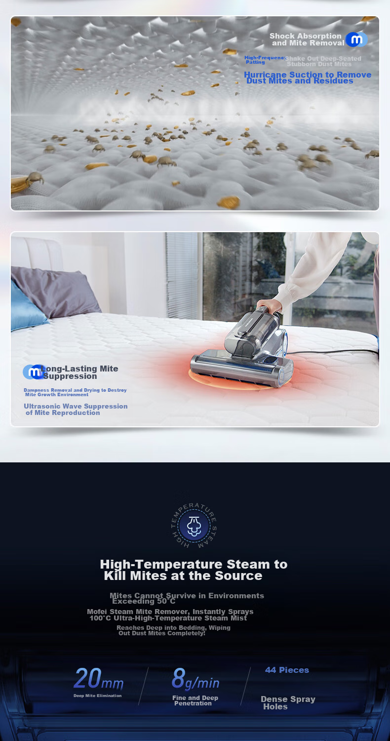 Morphyrichards Steam Mite Remover for Bed And Home Use, Baby Mite Remover, Ultrasonic High-Temperature Steam 100% Mite Removal Vacuum Cleaner, High-Temperature Ironing Machine, Powerful Mite Removal Machine MR3102 7