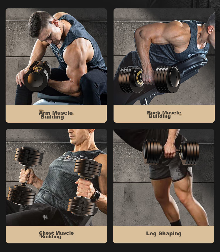 JD Original Adjustable Dumbbell Set for Men's Home Gym, Fitness Equipment for Strength Training, 11.5kg 5