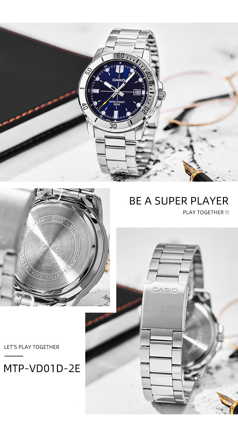 CASIO Business Commute Simple Elegant Classic Large Dial Waterproof Quartz Men's Watch Gift for Boyfriend MTP-1374L 29