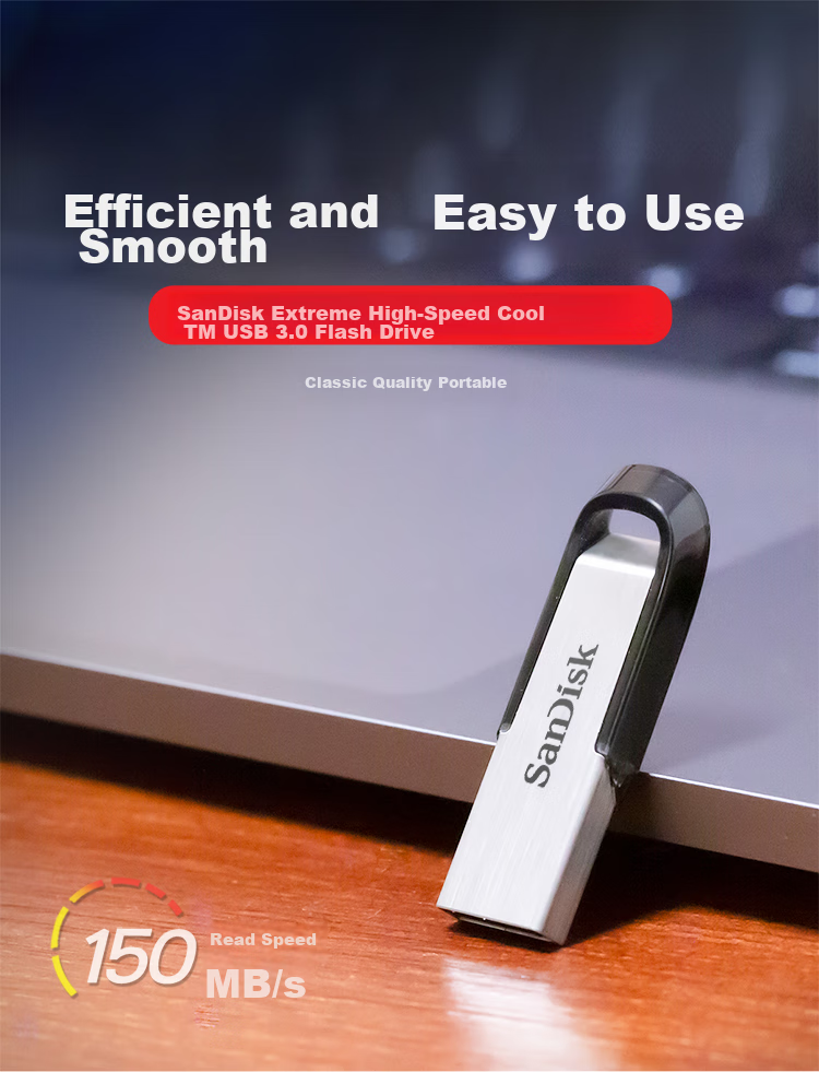 Sandisk 128GB USB Flash Drive CZ73, Secure Encryption, Data Recovery, for Study, Office Work And Bidding, Compact And Portable, Car-Mounted, High-Capacity Metal Flash Drive 2
