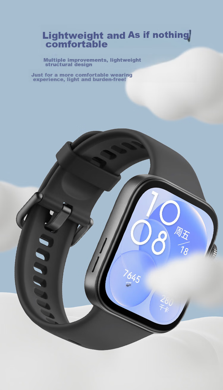 Freeson Compatible with Huawei WATCH Fit3/4/4Pro/5 Watch Band, Smartwatch Strap for Huawei Fit5, Detachable Replacement Liquid Silicone Skin-Like Soft Band, Gray And White 4