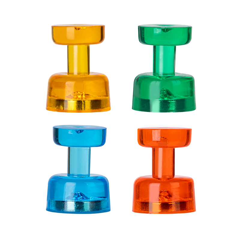 Deli 4 Pieces/card Strong Magnetic Pins, Refrigerator Magnets Large Diameter Magnetic Beads Whiteboard Accessories Magnets Iron Stone Teaching Fixers Blackboard Green Board Glass Whiteboard Specialized 7821