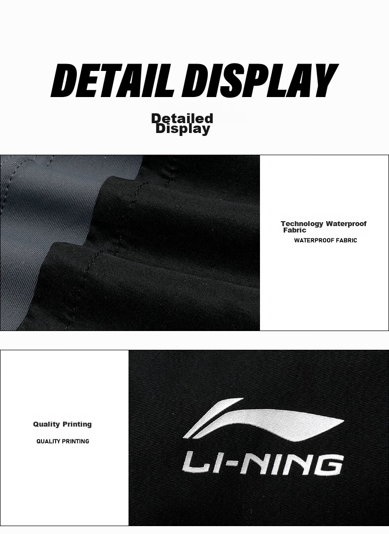 Li-Ning Swimming Trunks for Men, Square-Leg Double-Layer Beach Shorts, Anti-Fog Swimming Goggles And Swim Cap Set, Size 24-37XXL 15
