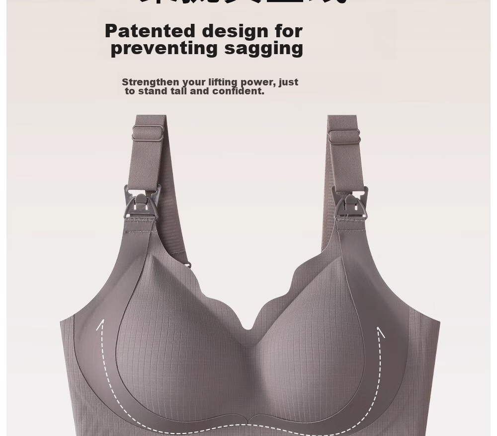 FENYE Maternity Nursing Bra, Comfortable Postpartum Breastfeeding Brassiere, Push-Up And Anti-Sagging Bra for Pregnant Women, 3XL 4
