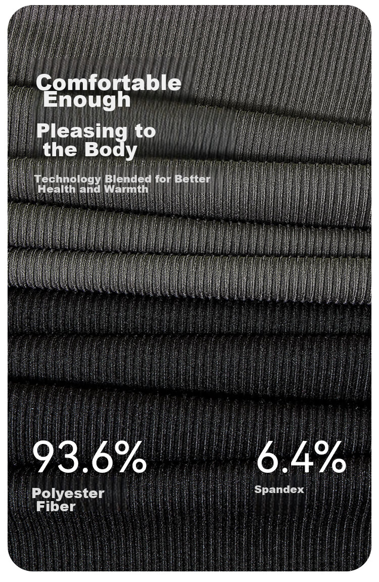 MiiOW 2024 New Ribbed Men's Base Layer, Semi-Turtleneck, 7A Antibacterial, Autumn And Winter Inner Wear, Draping Top, Black, Size L 7