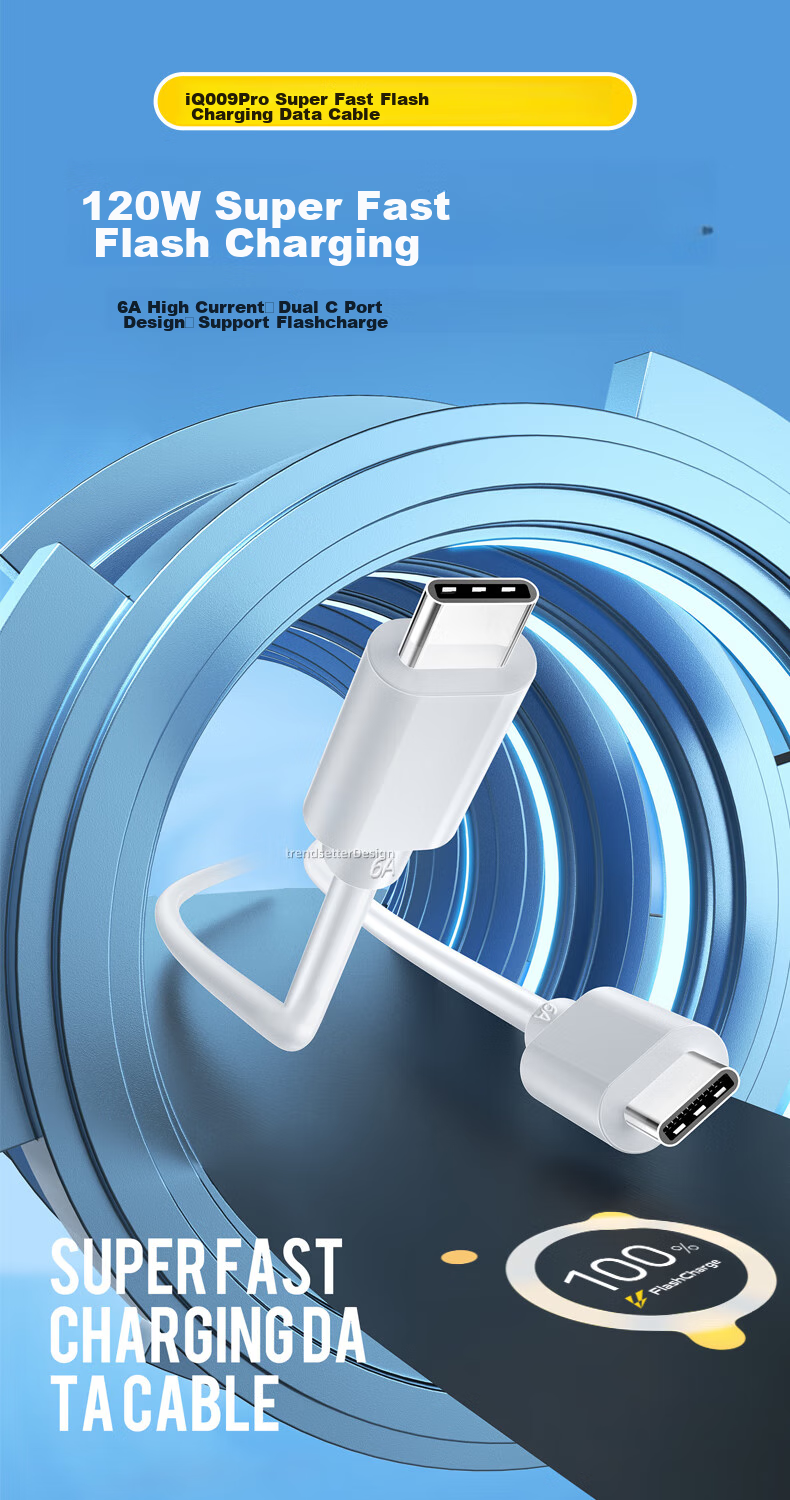 Chaofan Suitable for Vivo Data Cable, 120W Fast Charging, IQOO15/13/12/Neo11/10/pro/Neo9S Pro Phones, 6A Dual Type-C Charging Cable, 3 Meters Extended 1
