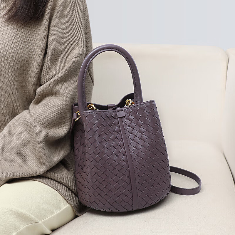 Viney Leather Bucket Bag Brand Handbag, Women's Light Luxury Crossbody Shoulder Bag, Practical Birthday And Mother's Day Gift for Mom