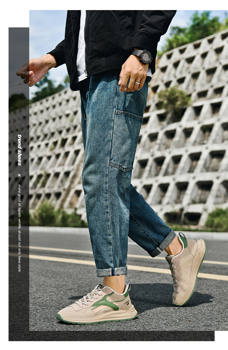 CARTELO Men's New Shoes for Summer And Autumn, Versatile Casual Sports Running Travel Hiking Retro Soft Thick-Soled Dad Shoes 14