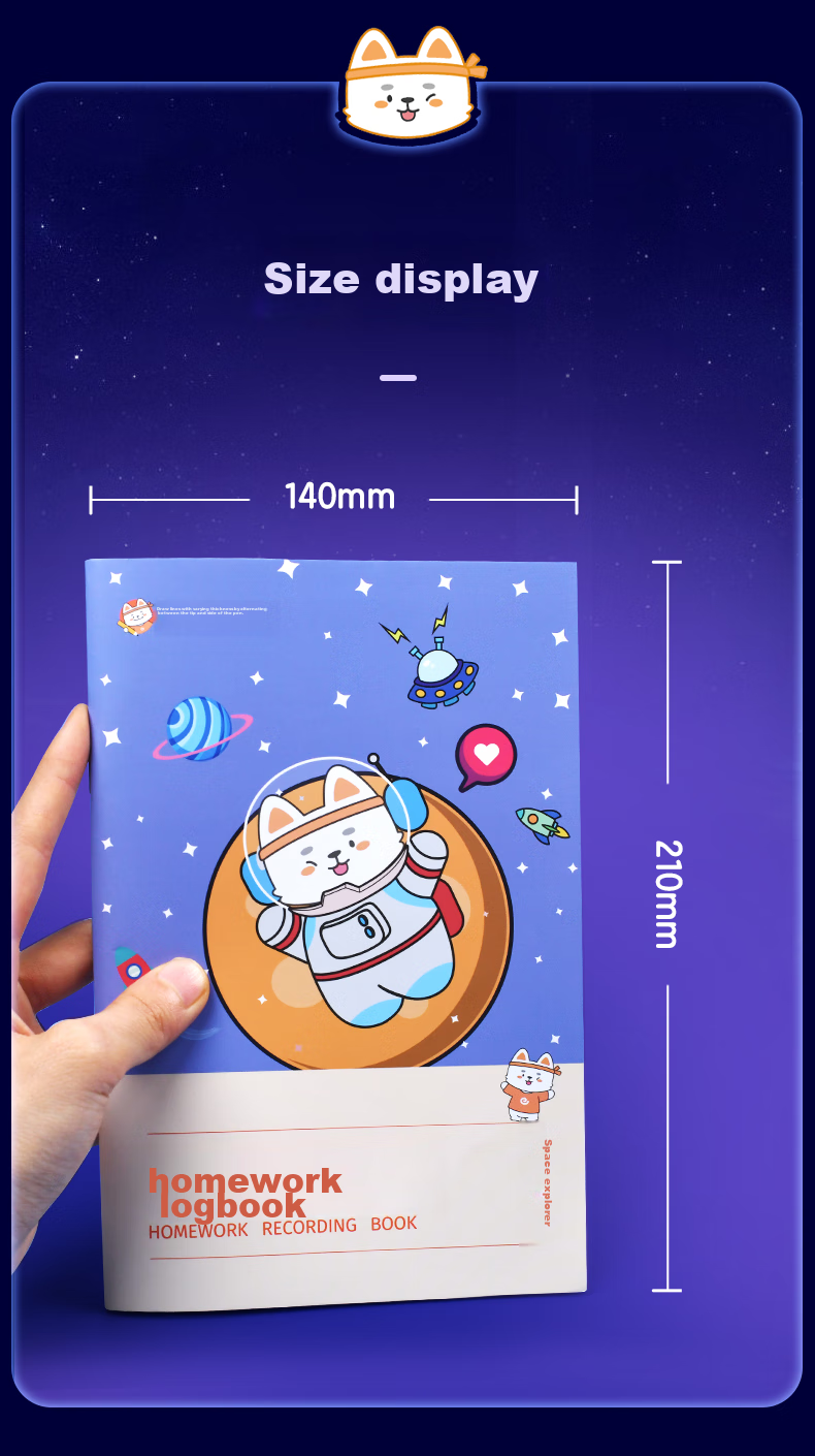Huaxiawanjuan Elementary School Homework Record Book, Children's Home Homework Chinese And Math Subject-Specific Record Book Space Explorer Takeoff Edition A5/96 Pages 11