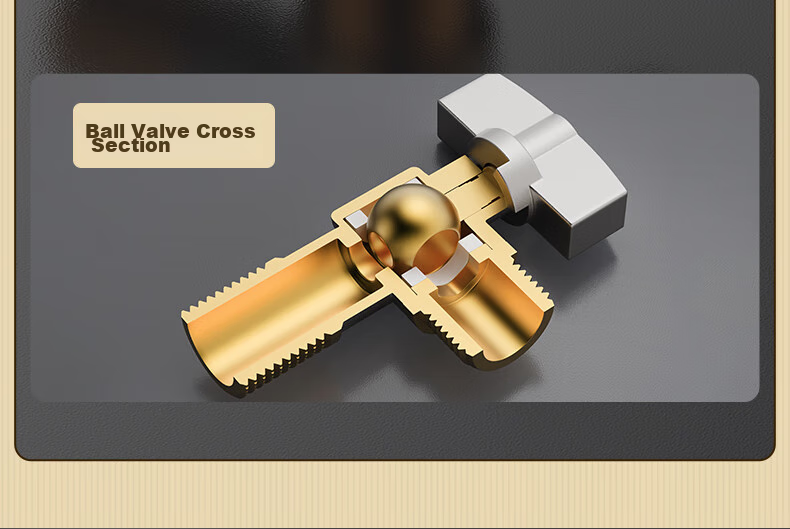 BSITN High-Flow Angle Valve Brass Core Gas Water Heater Ball Valve, 1/2 Inch, Figure-Eight Valve, Suitable for Both Cold And Hot Water, 2 Pieces, B705 8