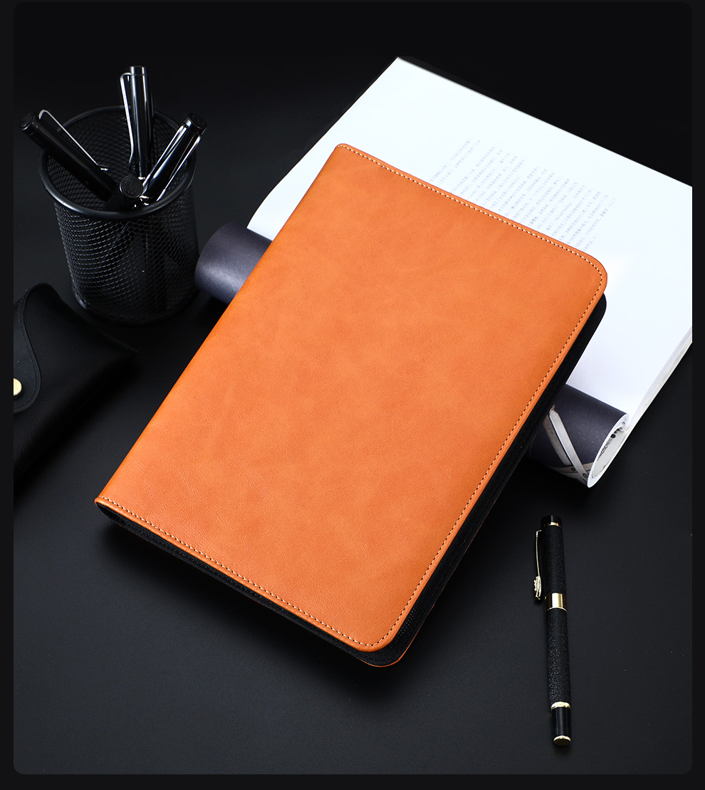 Jiaranheng A5 Business Loose-Leaf Notebook, Multifunctional Zipper Pouch, Detachable Refillable Pages, 25K Meeting Record Book, Work Diary, Black 9