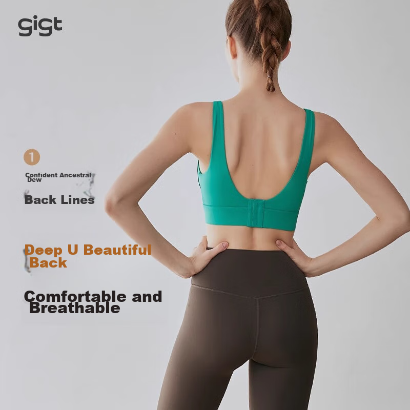 Gigt Sports Bra for Women, Yoga Bra with Beautiful Back Design, One-Piece High-Intensity Support, Anti-Shock, Side Support Reduction, Fitness Running Vest