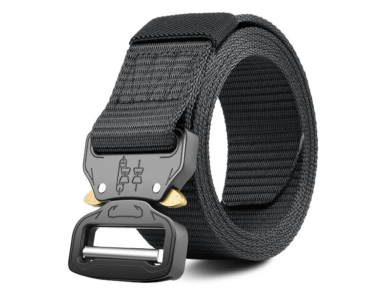 JEVI Men's Leather Belt, Outdoor Canvas Tactical Multi-Functional Training Waistband, Military Enthusiast Tactical Equipment, Nylon Trouser Belt 2