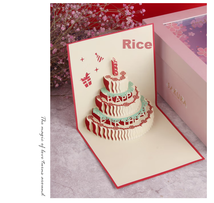 TaTanice Birthday Greeting Cards, Birthday Gift Cards, Blessing Cards, Wish Cards, Holiday Cards for Teachers, Creative Children's Classmate Cards, Birthday Gifts, 2 Red + 2 Blue 7