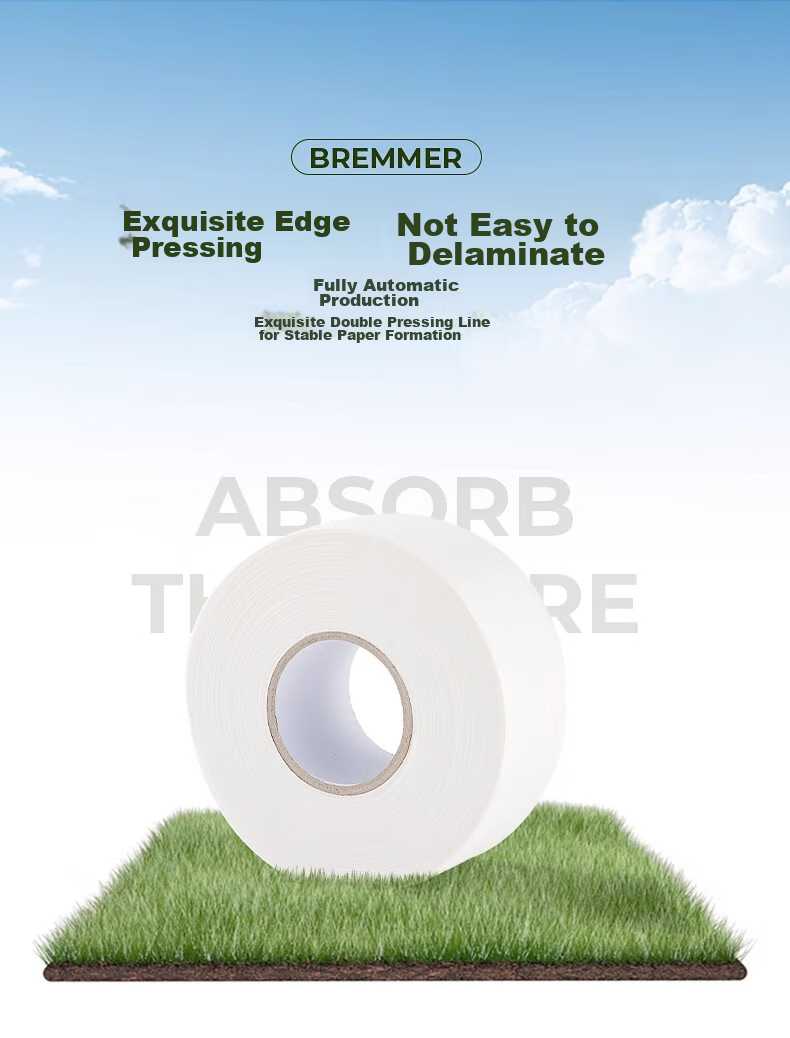 BREMMER Core Roll Toilet Paper, 4-Ply, 600g*12 Rolls, Thick Large Roll, for Hotels, Bathrooms, Home Use, Commercial Grade, Whole Box 6