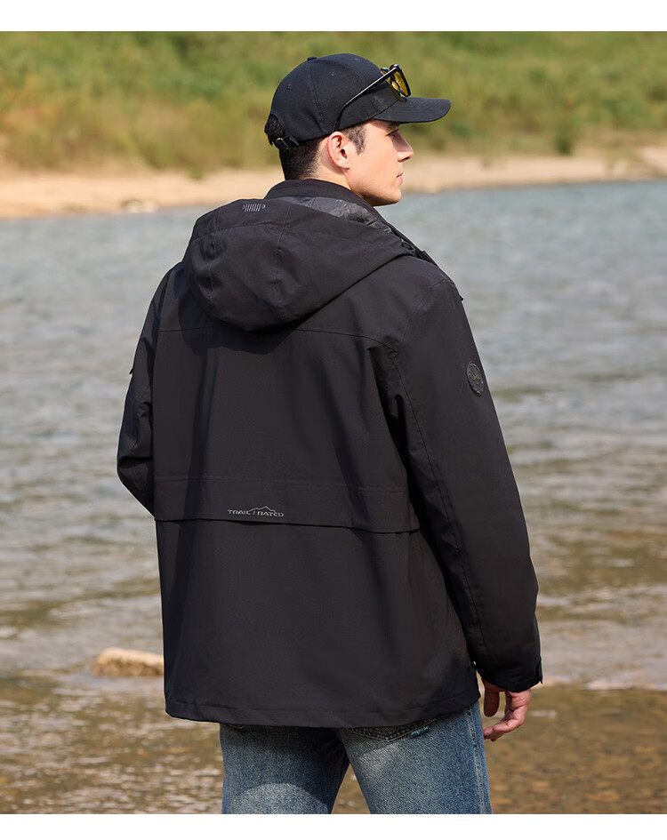 JEEP [Yuanzheng Series Windbreaker] Three-In Outdoor Hiking Jacket with Fleece Inner Layer, Spring And Autumn Windproof Coat for Me 9