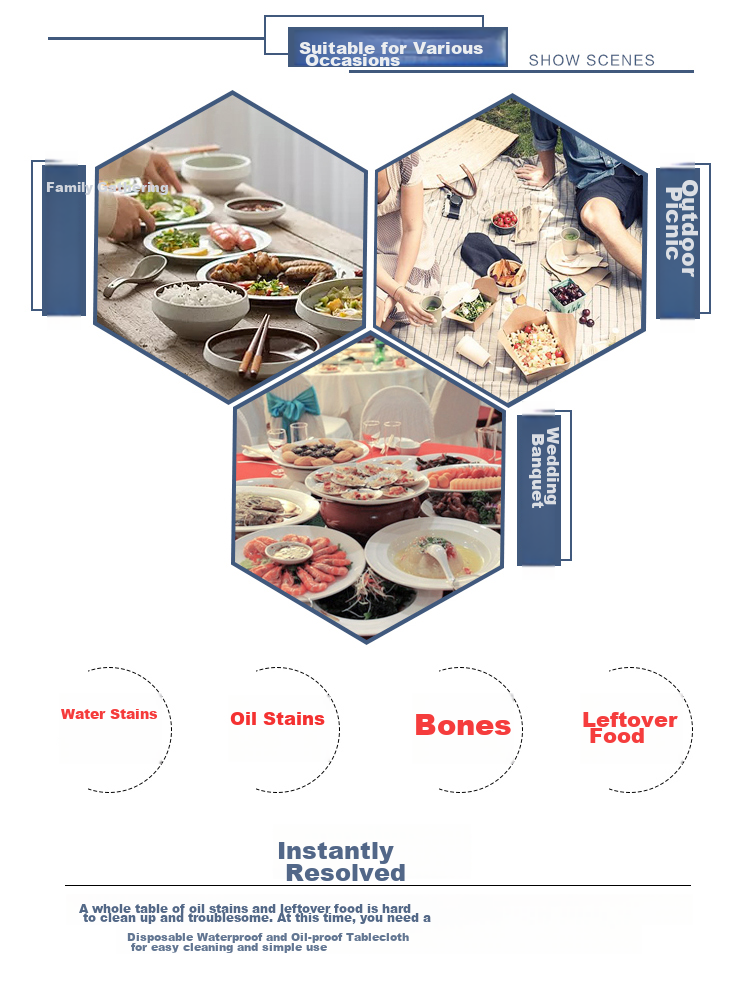 Lide Disposable Thickened Tablecloth, 180cm*180cm*15 Pieces, Large Size, White 3