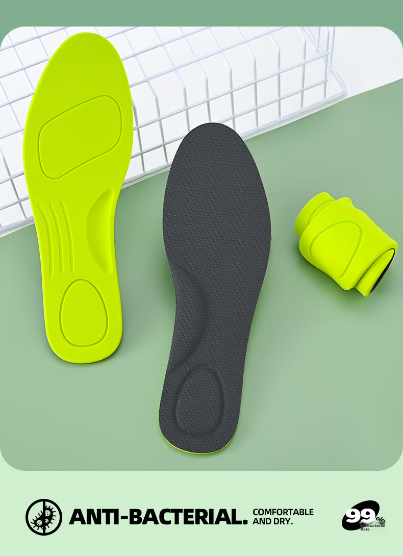 3AnGnI 3 Double Pack Insoles for Men, Odor-Resistant, Antibacterial, Shock-Absorbing, Soft And Elastic for Women, Sweat-Absorbing And Odor-Eliminating, for Military Training, Size 42 15