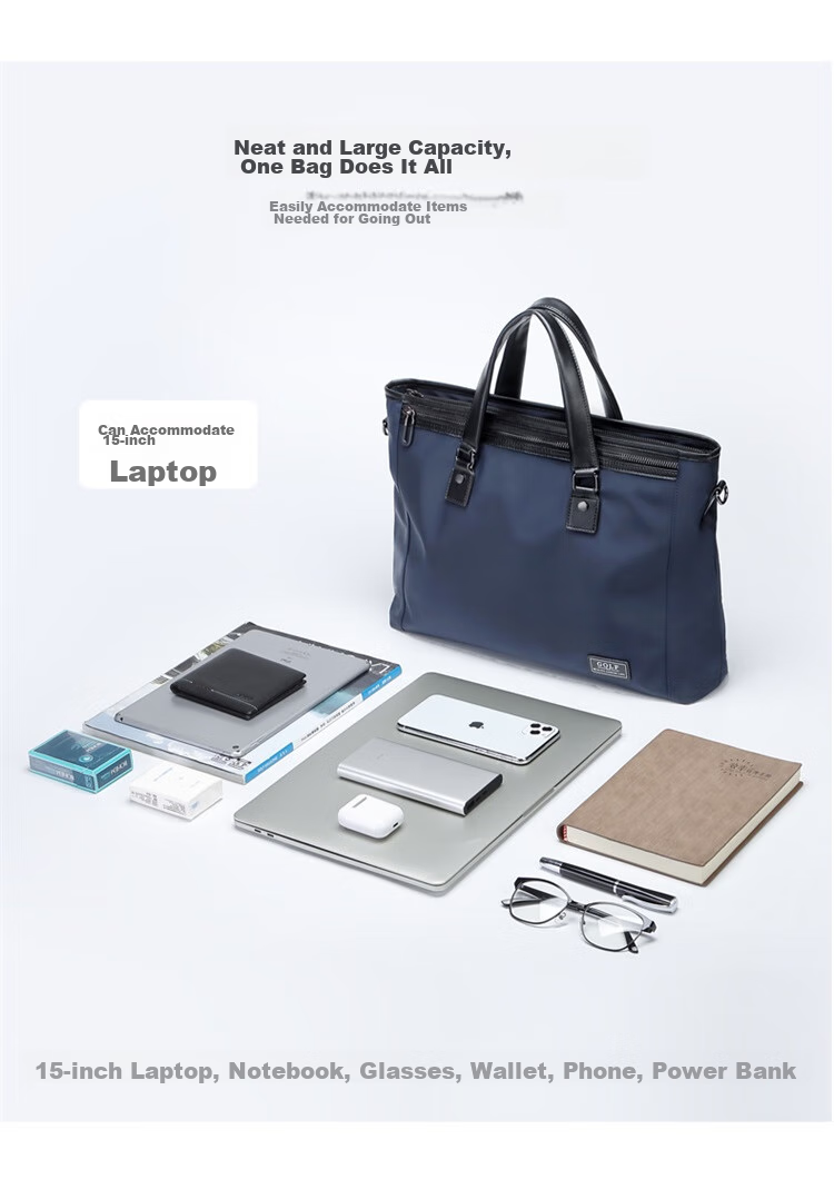GOLF Business Briefcase for Men, Large Capacity Handbag, 15-Inch Laptop Bag, Casual Shoulder Crossbody Bag 16
