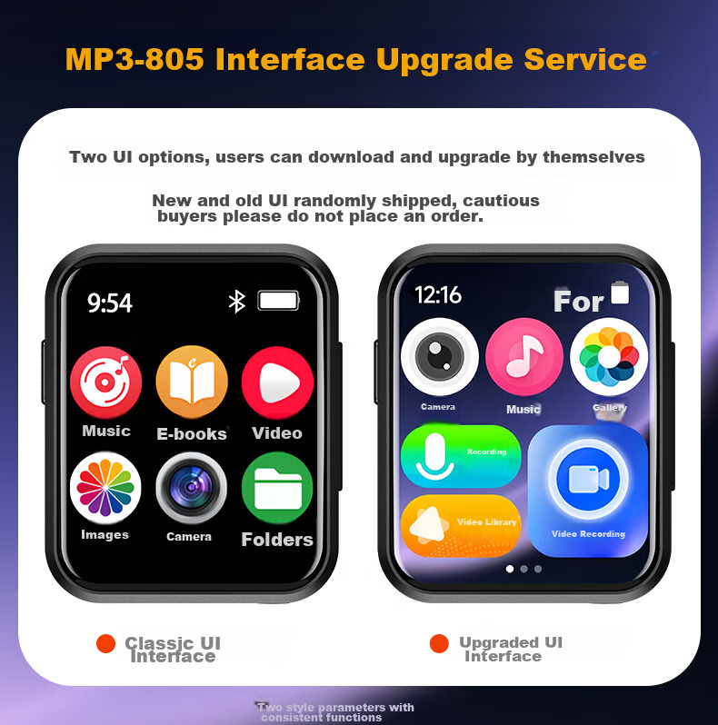 Aigo MP3/MP4 Video Player, 2-Inch Touchscreen, Bluetooth 5.4 External Speaker, Lossless HIFI, Student English Portable Player, E-Book Reader, Camera, Photo And Video Capture, 805-64GB 1