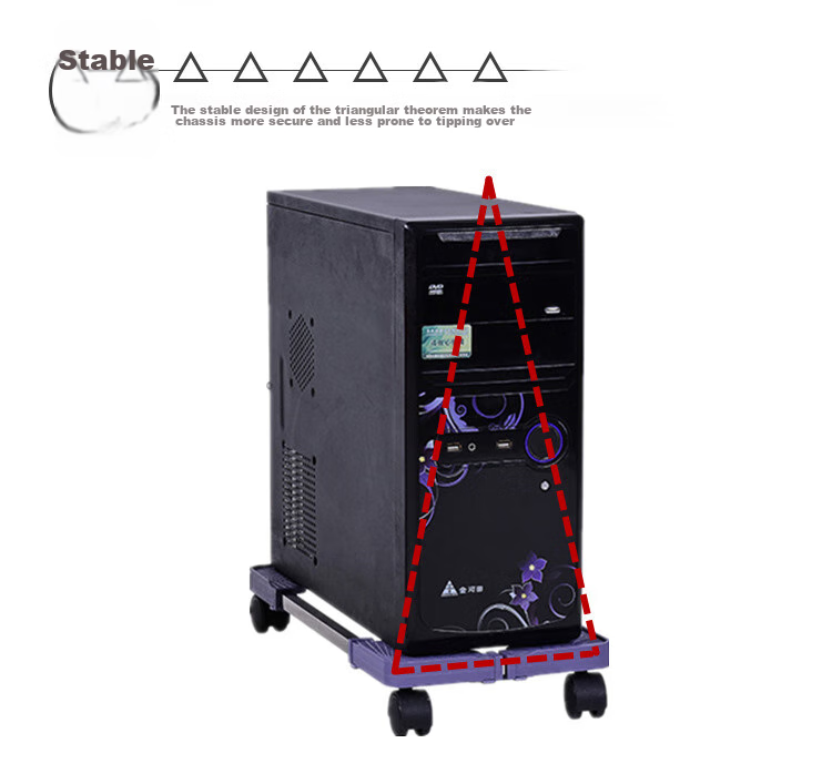 LinkStone Host Stand, Movable Desktop Computer Case Stand Base, Mobile Host Tray, Universal Casters Lock Wheels, Free Movement, Thickened Load-Bearing, Adjustable Length And Width 11