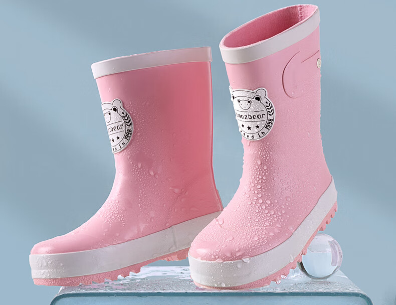 TIANTIANZAI Children's Rain Boots, Mid-Calf Waterproof Non-Slip Wear-Resistant Rubber Boots for Boys And Girls, Student-Specific Waterproof Shoes 24