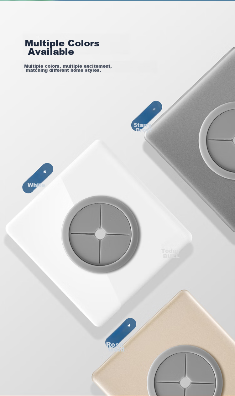BULL Blank Panel G28 Series, Empty Board with Wire Holes, Switch Socket TV Background Wall Covering Hole Concealer, Inlet And Outlet Holes, G28B104, Pearl White 3