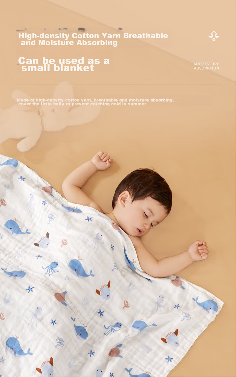 Shiyuejiejing Baby Bath Towel, Spring And Summer Hooded Newborn Large Towel, Bath Towel for Children, Ocean Fairy Design, 90*90 Cm 9