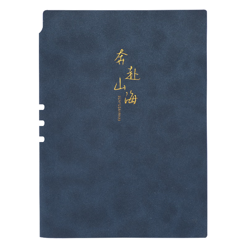 Jiaranheng Notebook, Thick A5 Lambskin Cover, Business Meeting Record Book, Soft Cover Journal for College Students, Inspirational Diary, Customizable - Blue