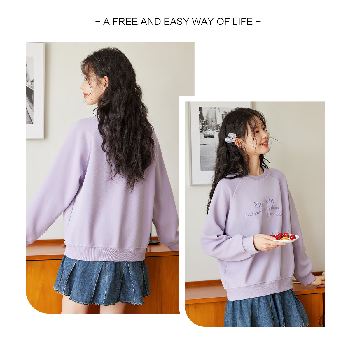 Halo Queen Women's Sweatshirt, Spring And Autumn Round Neck, Letter Print, Fashionable Versatile Comfortable Casual Pullover Top, New Product H143W1028 17