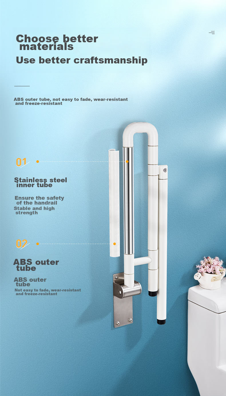 Interhasa! Toilet Handrail, Barrier-Free Bathroom Support, Elderly Anti-Fall Toilet Safety Lifting Aid G9005 4