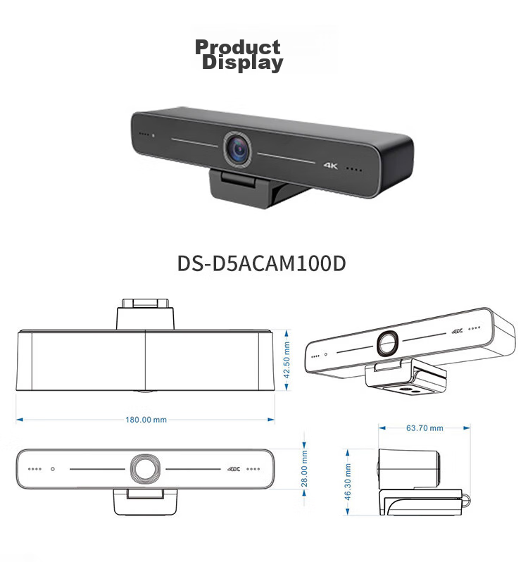HIKVISION Video Conference Camera Live Streaming, 8 Million Pixel 4K Ultra HD with Microphone, External Tablet Laptop Office Meeting Solution D5ACAM100D 14