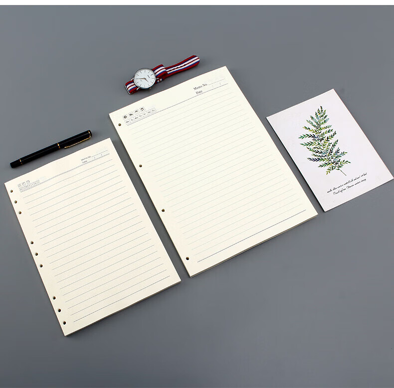 Xuchen Stationery A5 Loose Leaf Paper 6-Hole 100gsm 80 Sheets/160 Pages Refill Notebook Inner Pages Lined Thickened Replacement Core Memo Book 1 Pack Customizable 9