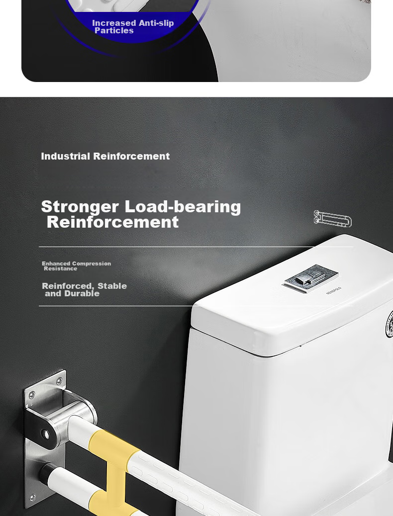 Muvi Barrier-Free Bathroom Toilet Grab Bar, Elderly Safety Handrail, Specialized for Bathrooms And Toilets, Anti-Fall Lifting Aid 5