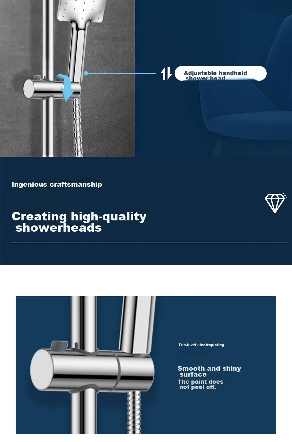 MICOE Shower Set with High-Quality Brass Faucet, Pressure-Increasing Shower Head, Four-Function Shower Kit M-A04094 21
