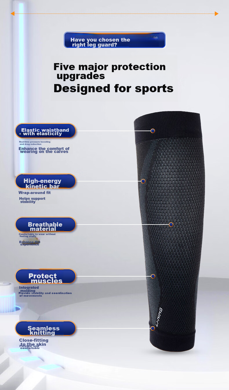 Li-Ning Calf Sleeves for Men And Women, Sports Ankle Guards for Basketball, Running Protection, Fitness Cycling Compression Leg Sleeves 4