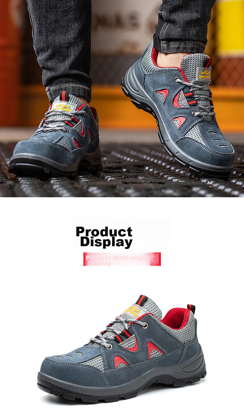 SHENGLI Safety Shoes for Men, Anti-Smashing, Puncture-Resistant, Breathable Work Shoes, Model 3350, Size 43 15