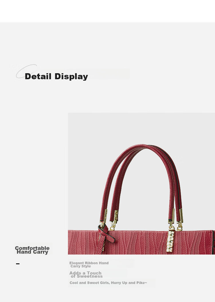 RED DRAGONFLY 2026 New Women's Handbag, Top-Grain Leather Shoulder Tote Bag with Handle, Birthday Gift for Mom 6