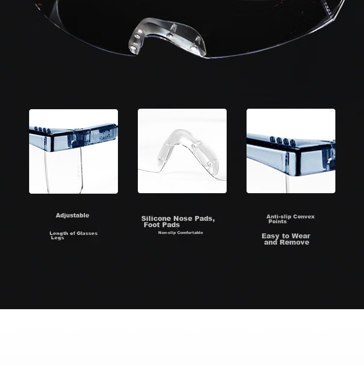 Honeywell Safety Goggles 100300S200A, Crystal Blue Frame with Clear Lenses, Anti-Fog, Cycling Glasses 16