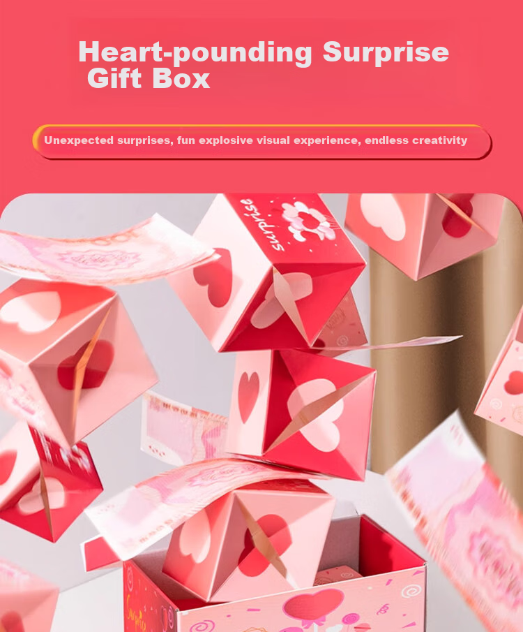 Dipuer Surprise Bouncy Box, Red Packet, Money Explosion, New Year's Gift, Valentine's Day Present, Ceremonial Gift for Boyfriend Or Girlfriend, Birthday Gift 1