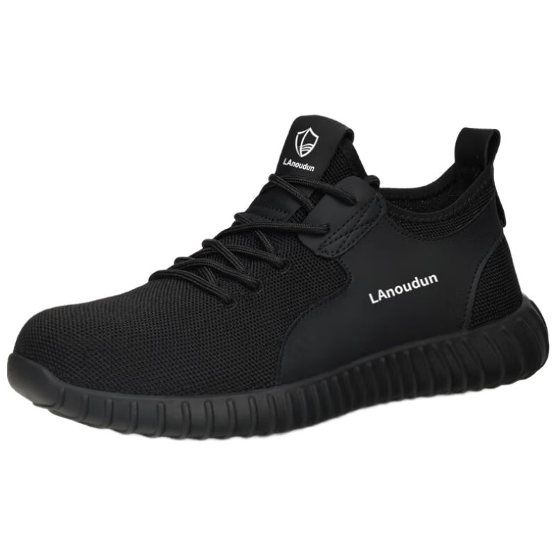 Lanoudun Safety Shoes for Men, Summer Breathable Ultra-Light Anti-Smashing Steel Toe Anti-Puncture Soft Sole Safety Work Site Shoes D9159N 44