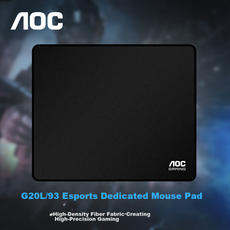 AOC Professional Gaming Mouse Pad, Large And Medium Size, 450*400*4mm, Thickened with Locked Edges, High-Density Fiber, for Keyboard And Computer Desk, G20L/93 Black