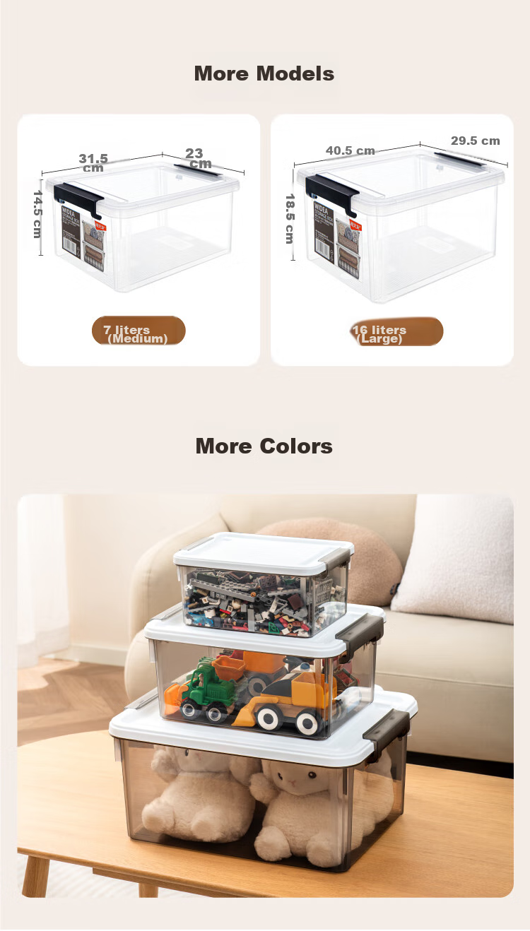 Xitianlong Desktop Storage Box, Multifunctional Transparent Storage Box with Lid, Toy And Snack Storage Container, Clear 3-Liter Capacity, Set of 3 12