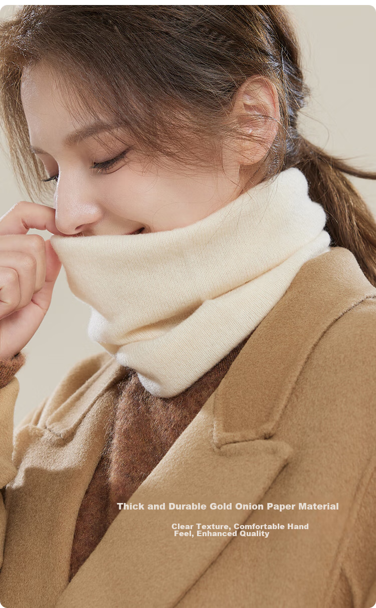 JIUMU Pure Wool Warm Neck Gaiter for Women, Autumn And Winter Thickened Cold-Proof Neck Protector, Women's Neck Warmer, Outdoor Scarf for Winter 3