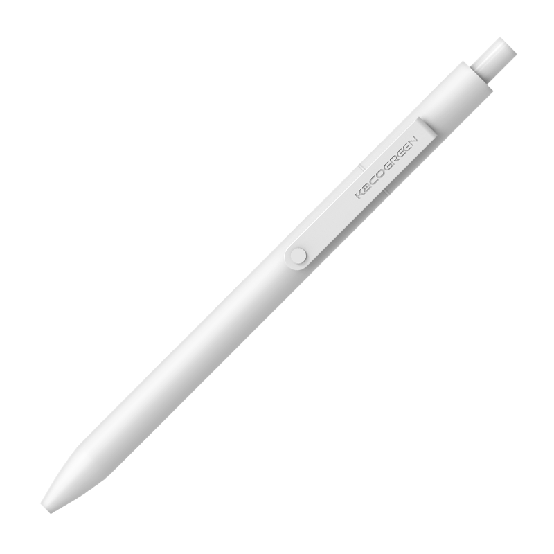 [Back to School Essential] KACO Dian Tu Medium Gel Pen, Retractable, Stylish Low-Center Signature Pen, Water-Based Ink, White Barrel with Black Ink, 0.5mm Bullet Tip, Single Pen K1025
