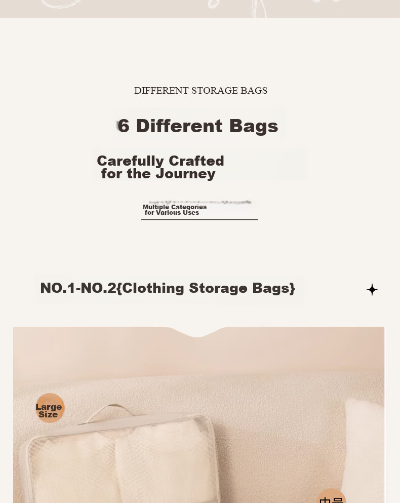 Baicaoyuan Travel Storage Bag, Luggage Organizer, Convenient Travel Suitcase, Business Trip Clothing Storage, Sorting Bag, Blue 6