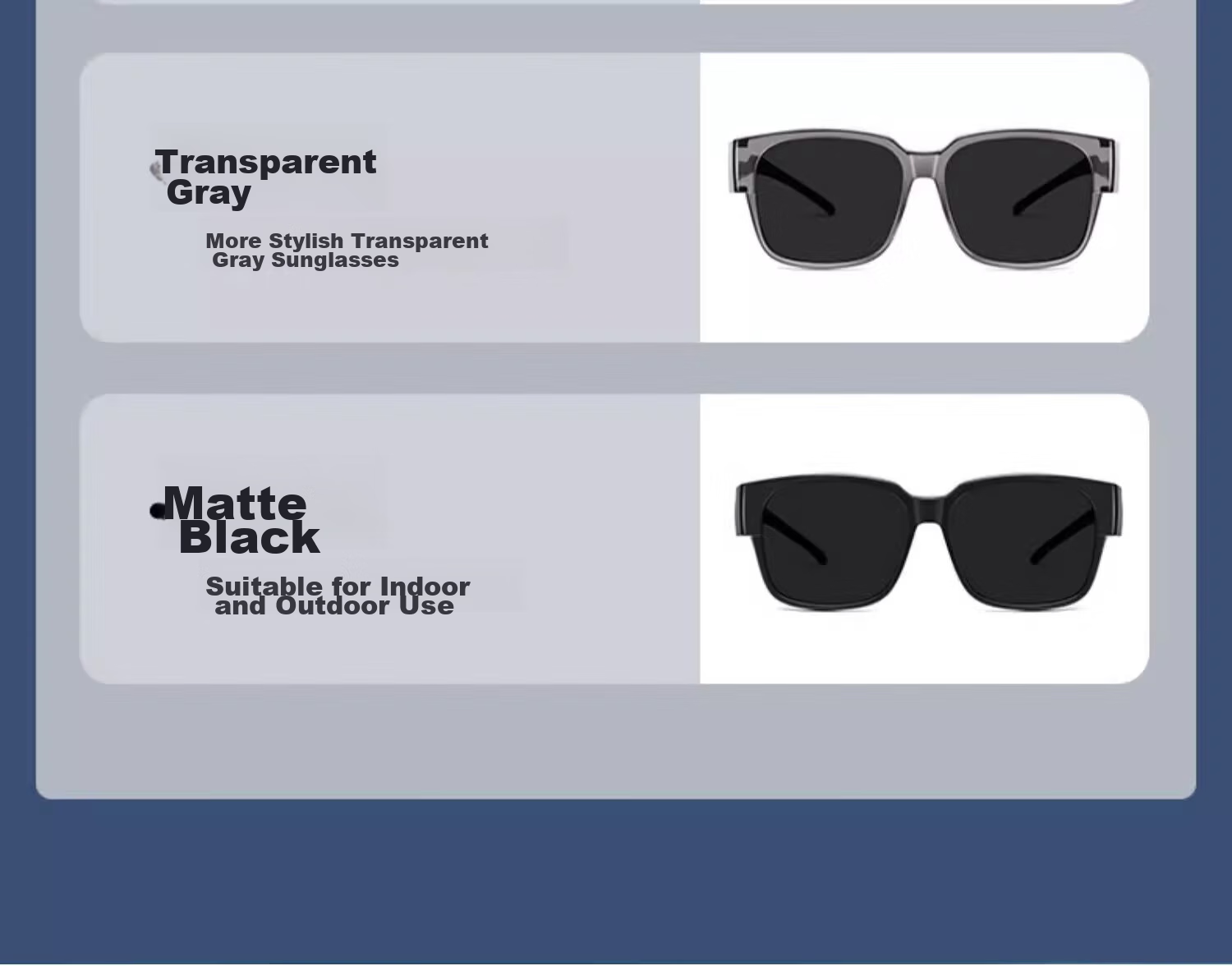 Boshide Sunglasses Clip-On, Sunglasses, Clip-On for Myopia Glasses, Driving Polarized Sunglasses, Bright Black Frame with Gray Polarized Lenses 9