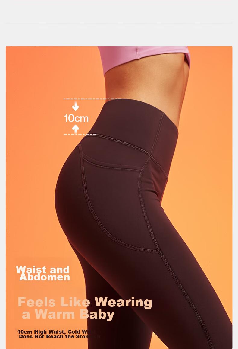 VFU Meowmeow Fleece Yoga Pants for Women, High-Waisted Butt-Lifting Sports Pants, Autumn And Winter Warm Fleece-Lined Fitness Pants, Plum Purple, Size L 4