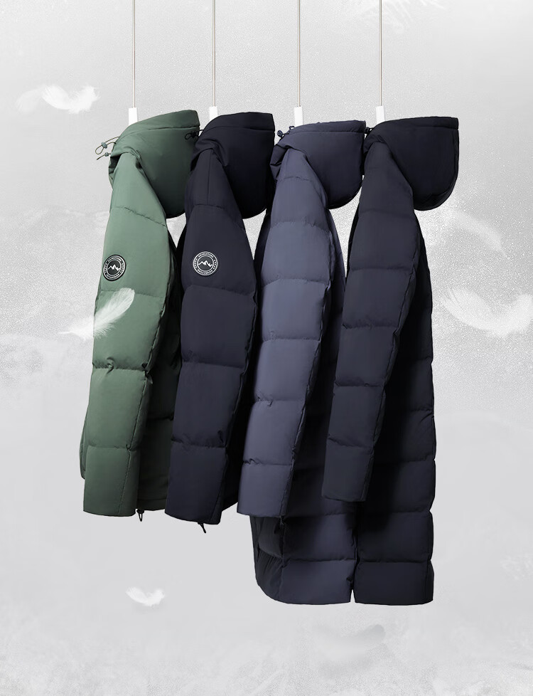 JD Original down Jacket for Men, Duck Down Thickened Cold-Resistant Workwear Puffer Coat Water-Repellent Winter Mid-Length Black Coat Size S 4